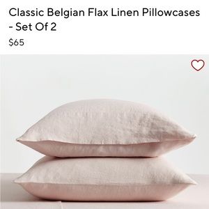 Pottery barn classic Belgian flax linen pillow case (set of 2).